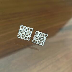 Loewe Anagram silver-tone earrings